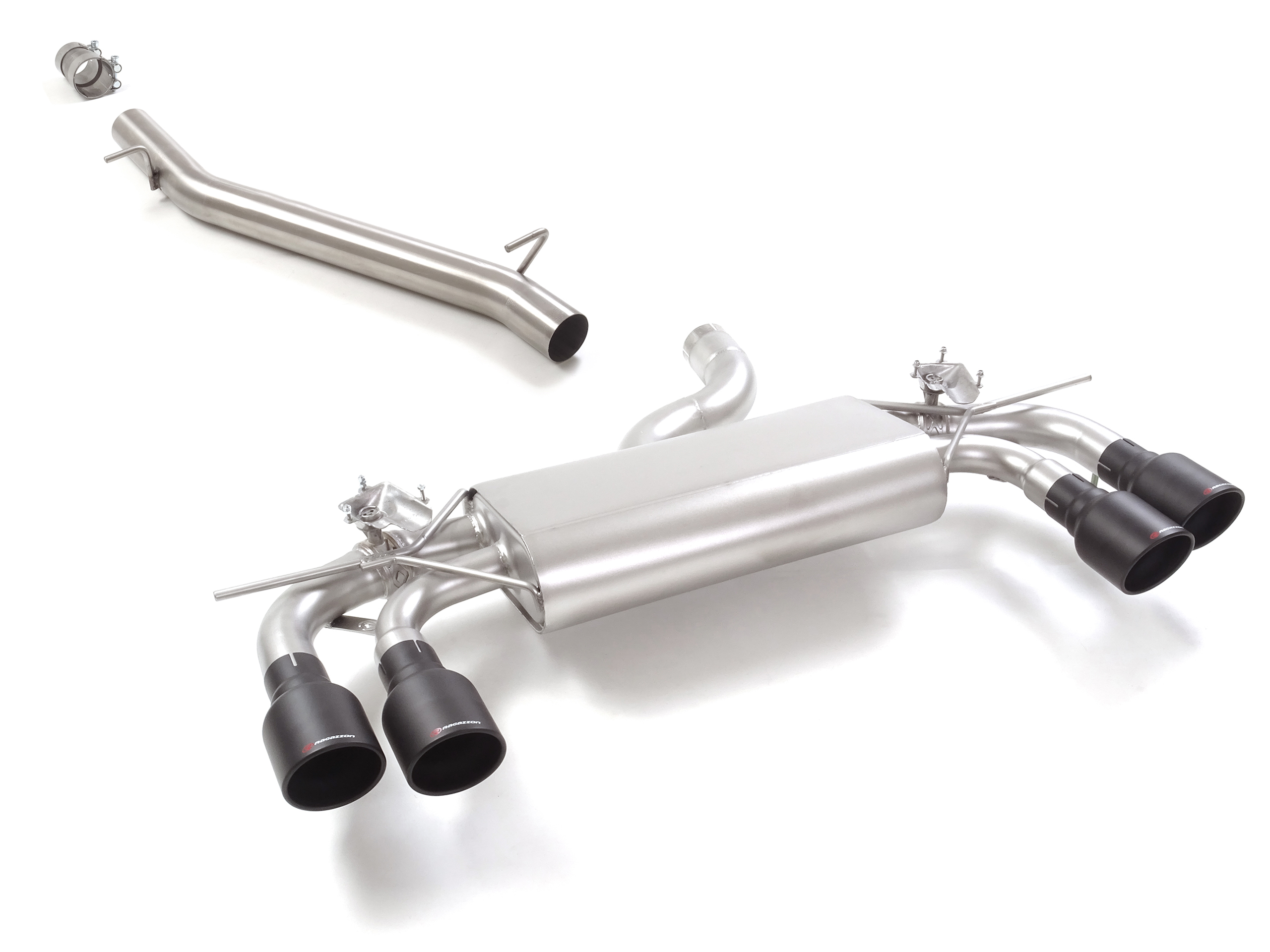 Sportauspuff VW Golf 8 R 2.0 TSI 2x102mm mit Klappe ECE | Ragazzon