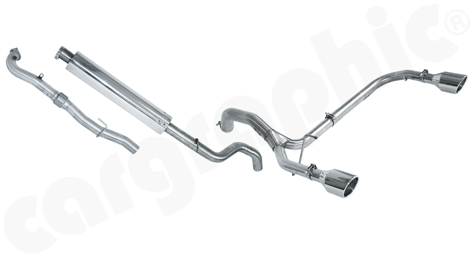 Cargraphic Abgasanlage Fiat 500 Abarth 2x100mm Sound