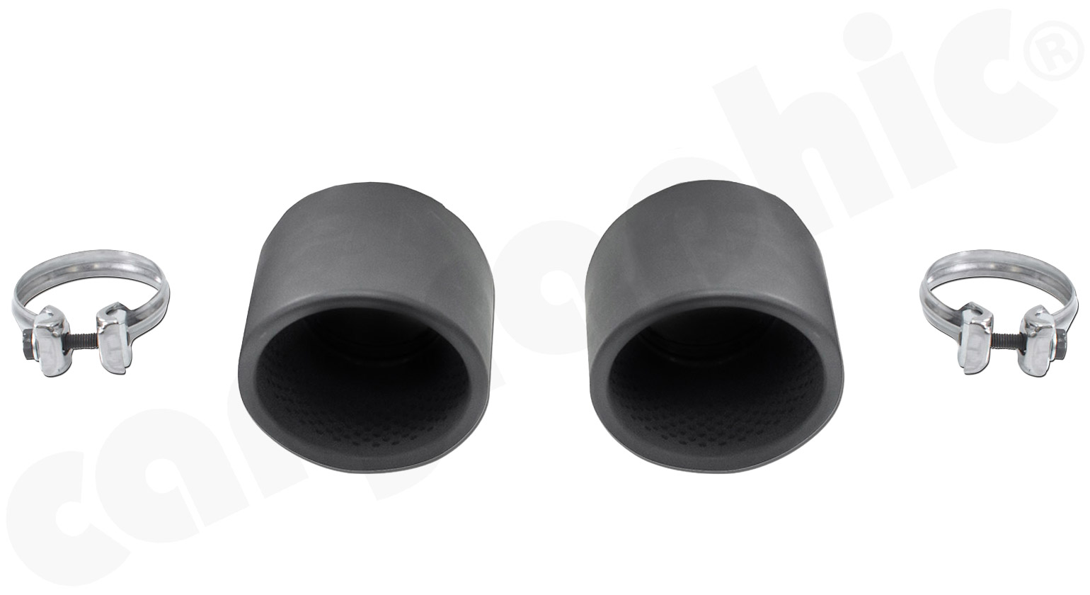 Cargraphic Sport Endrohrsatz Porsche 991.2 Carrera 2x100mm Matt-Schwarz Thermopaint