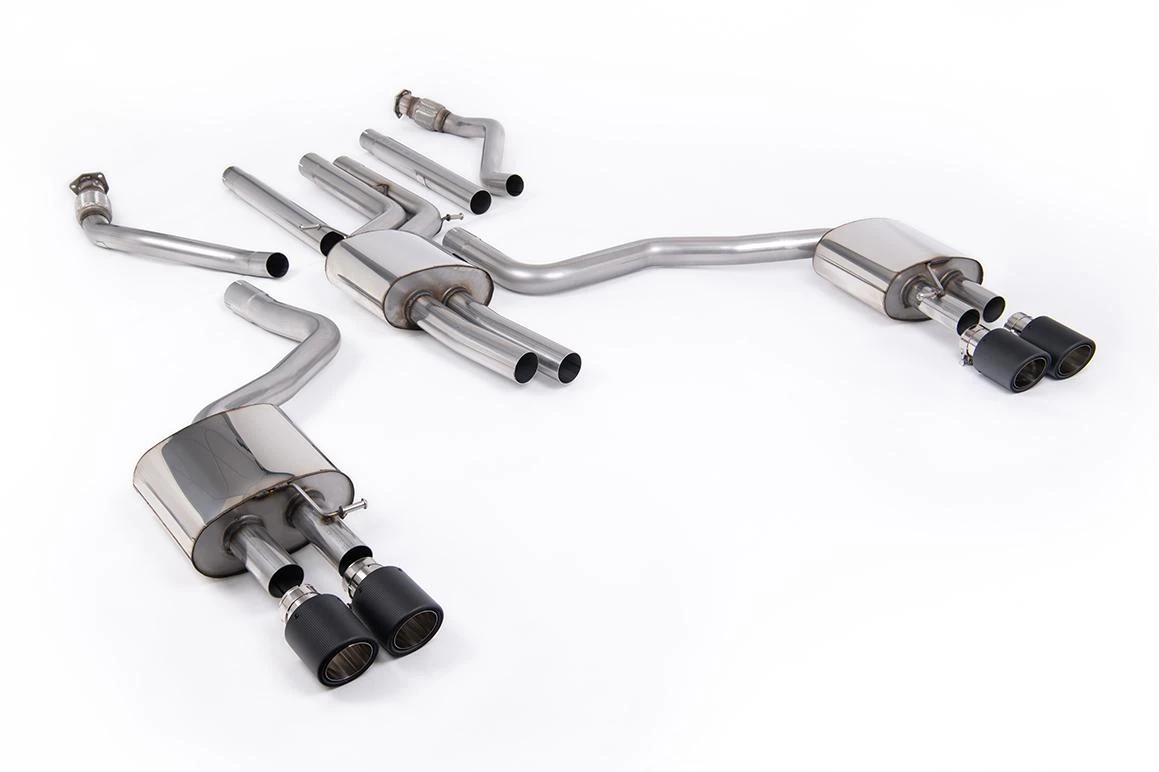 Milltek Sport Auspuffanlage passend für Audi A6 3.0 TFSI V6 C7.5 - carbon Endrohre
