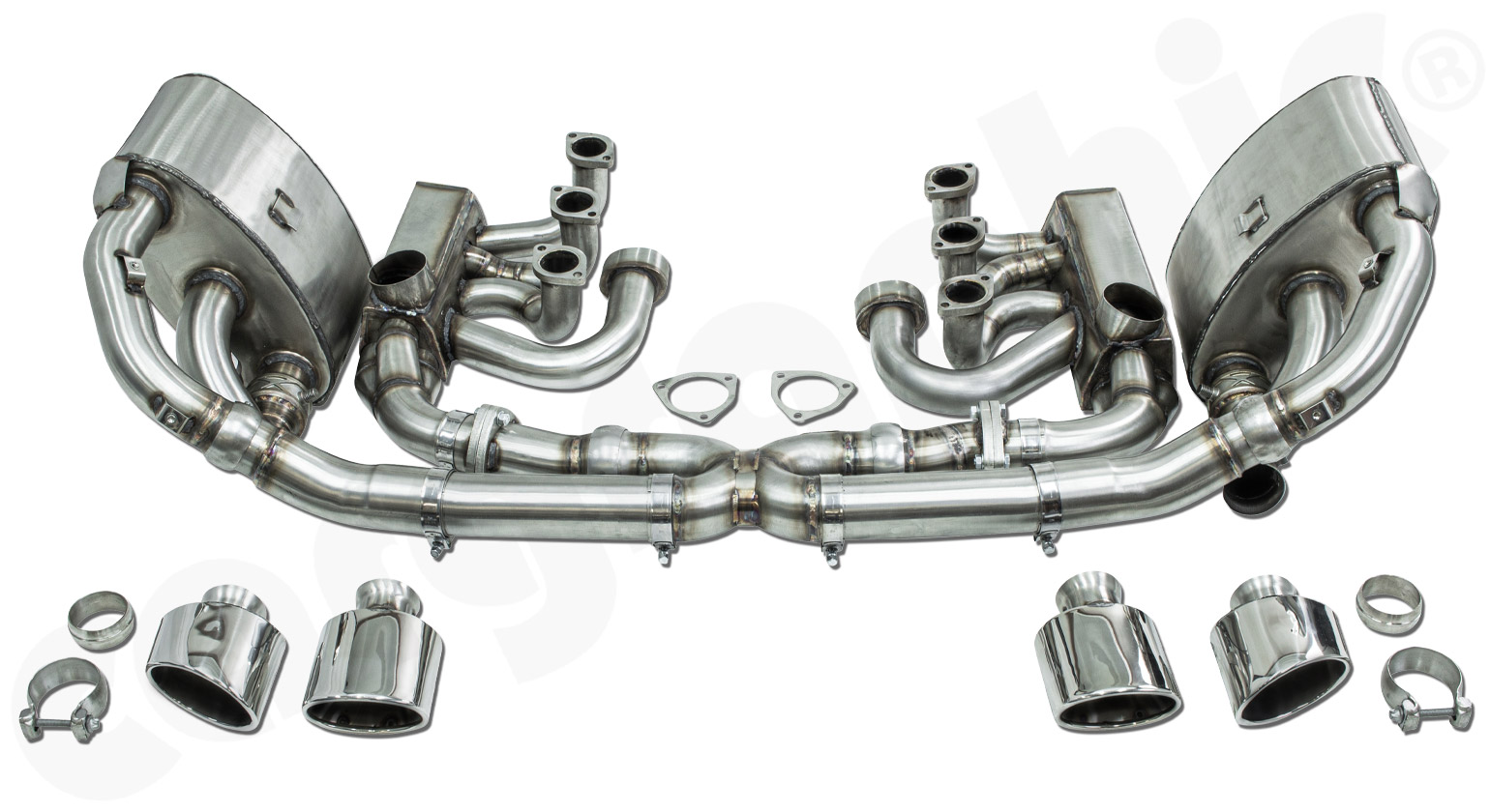 Cargraphic Abgasanlage Porsche 993 ID42 beheizt Kat-ER Klappen Sound/Super Sound Export