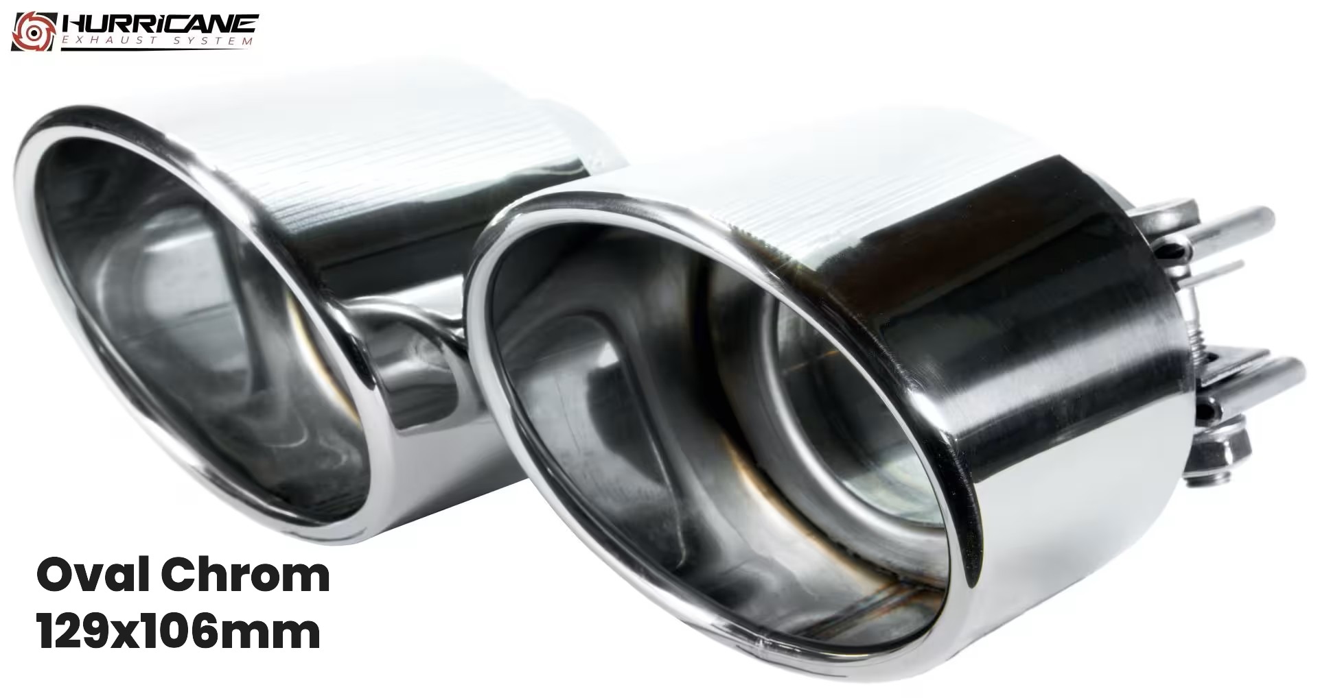 Endrohre Oval Chrom (129x106mm)