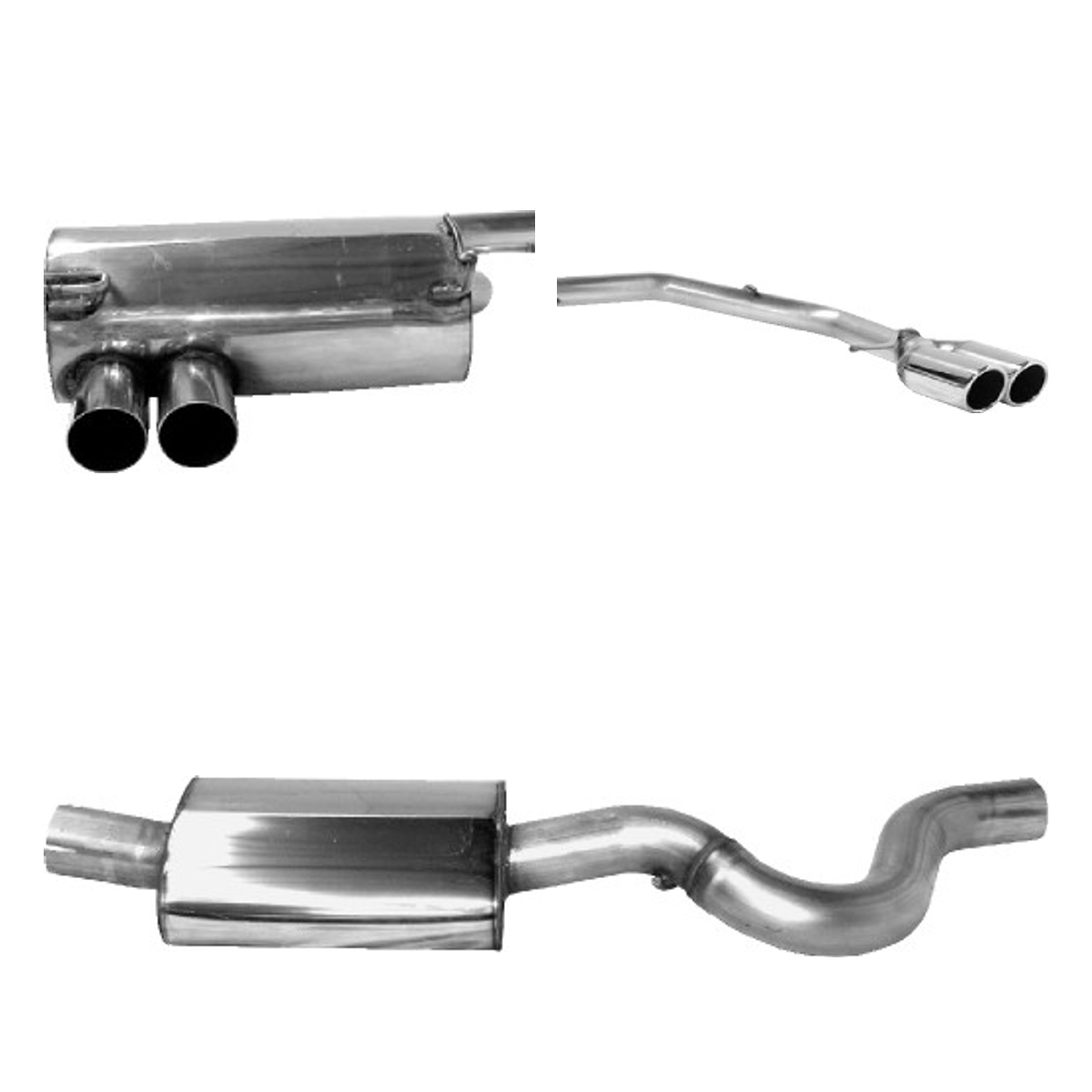 Bastuck Komplettanlage Quattro – BMW 3er E90 / 3er E91 318i / 320i / 320si ab Bj. 02/2007 Limousine(E90), Touring(E91)