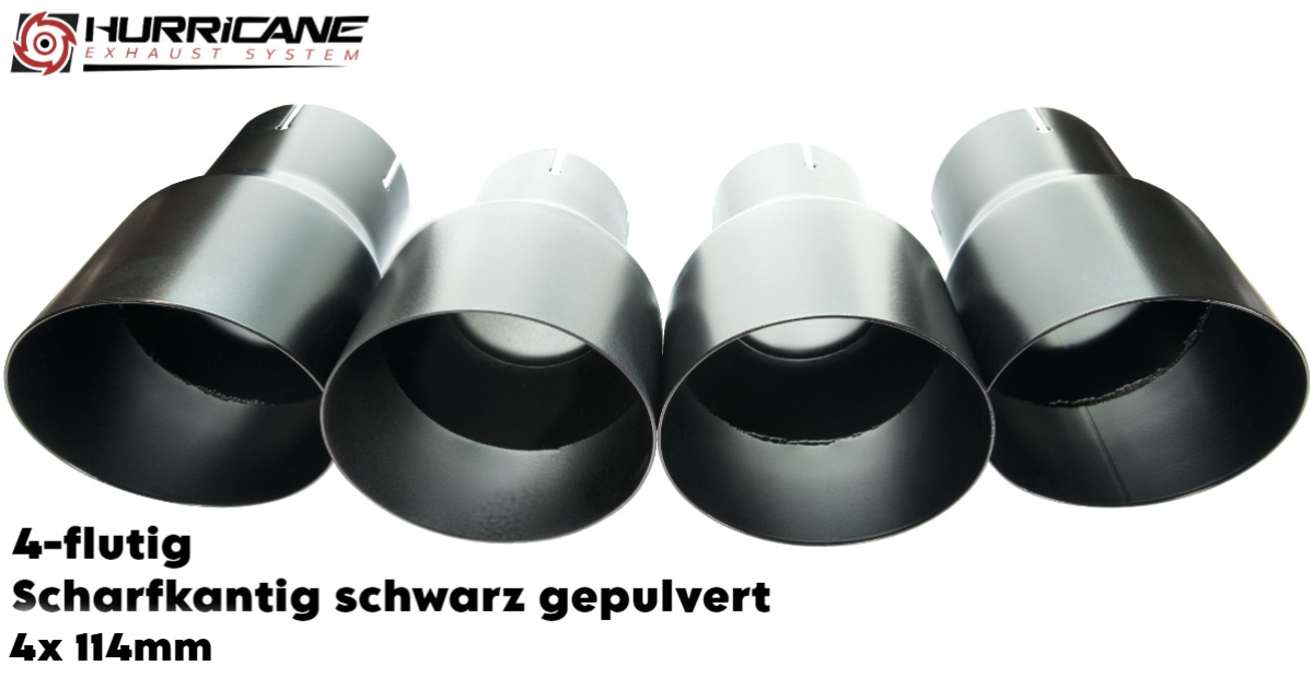 4-flutig rund scharfkantig schwarz gepulvert (4x114mm)
