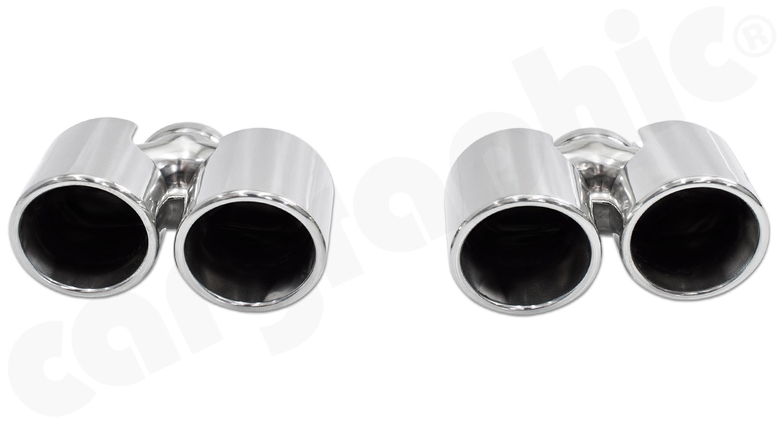 Cargraphic Endrohrsatz Porsche 997.1 Carrera 3,6l 4x89mm rund eingerollt Poliert