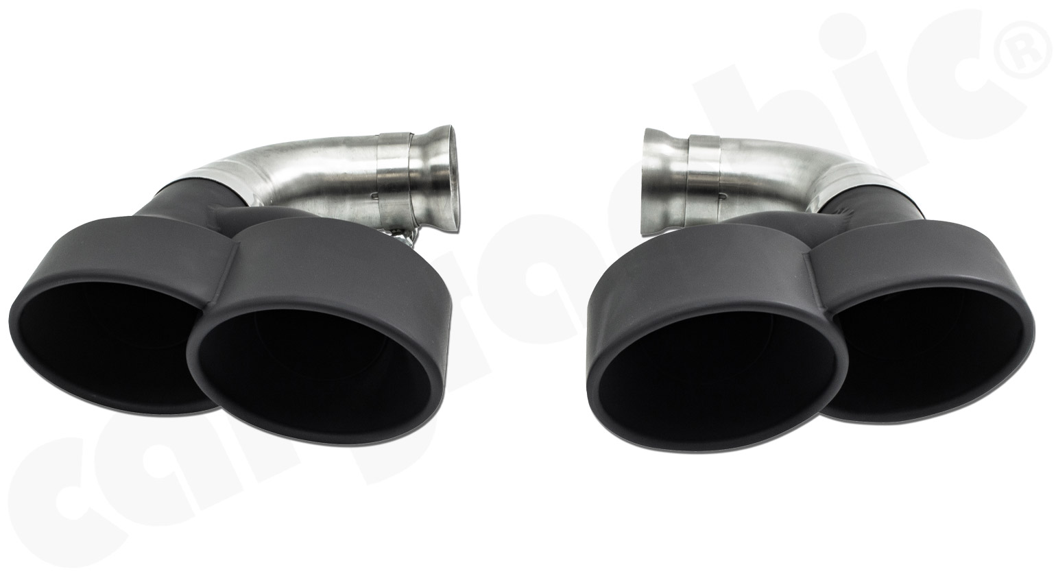Cargraphic Doppelendrohrsatz Porsche 958.1 Cayenne Benzin 2x125x95mm oval Thermopaint