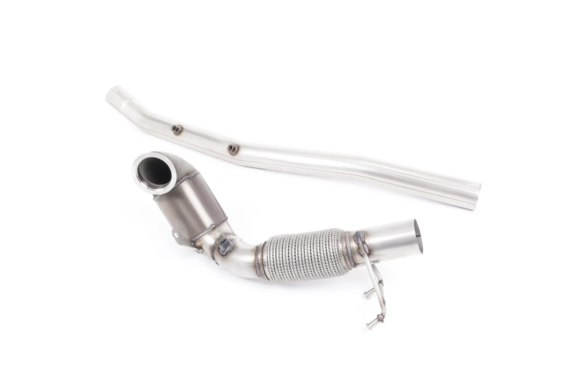 Milltek Sport Downpipe passend für Audi S3 2.0 TFSI quattro Saloon & Cabrio 8V.2 & Seat Ateca Cupra 300 4Drive & Seat Leon ST 300 & VW Arteon 2.0 280PS & VW Golf Mk 7.5 R & T-Roc R 2.0 76,2mm