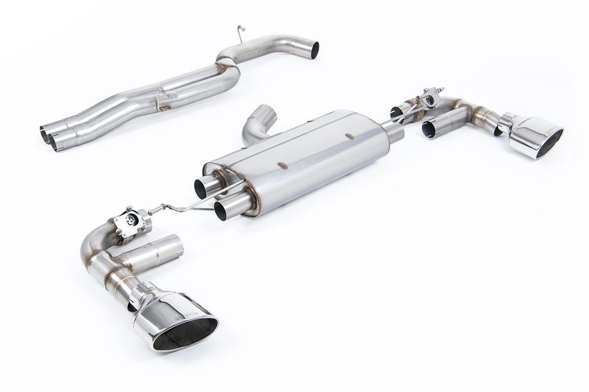 Milltek Klappen Auspuffanlage passend für Audi TT Mk3 TTRS 2.5TFSI Quattro - ungedämpft - polierte Endrohre