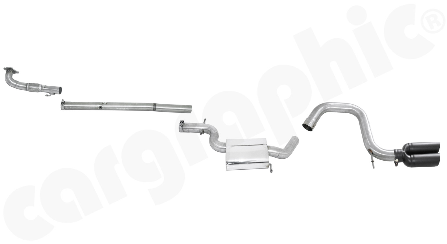CARGRAPHIC Sport Abgasanlage ab Turbolader für VW Scirocco 2,0l TSI
