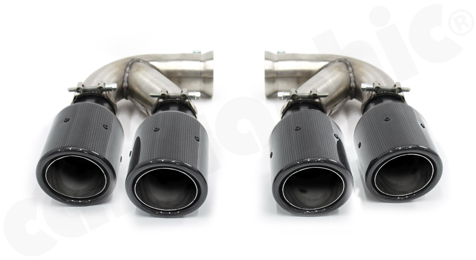CARGRAPHIC Doppelendrohrsatz für Porsche Cayenne 958.1 3,0L TDI 4,2L V8 3,0L V6