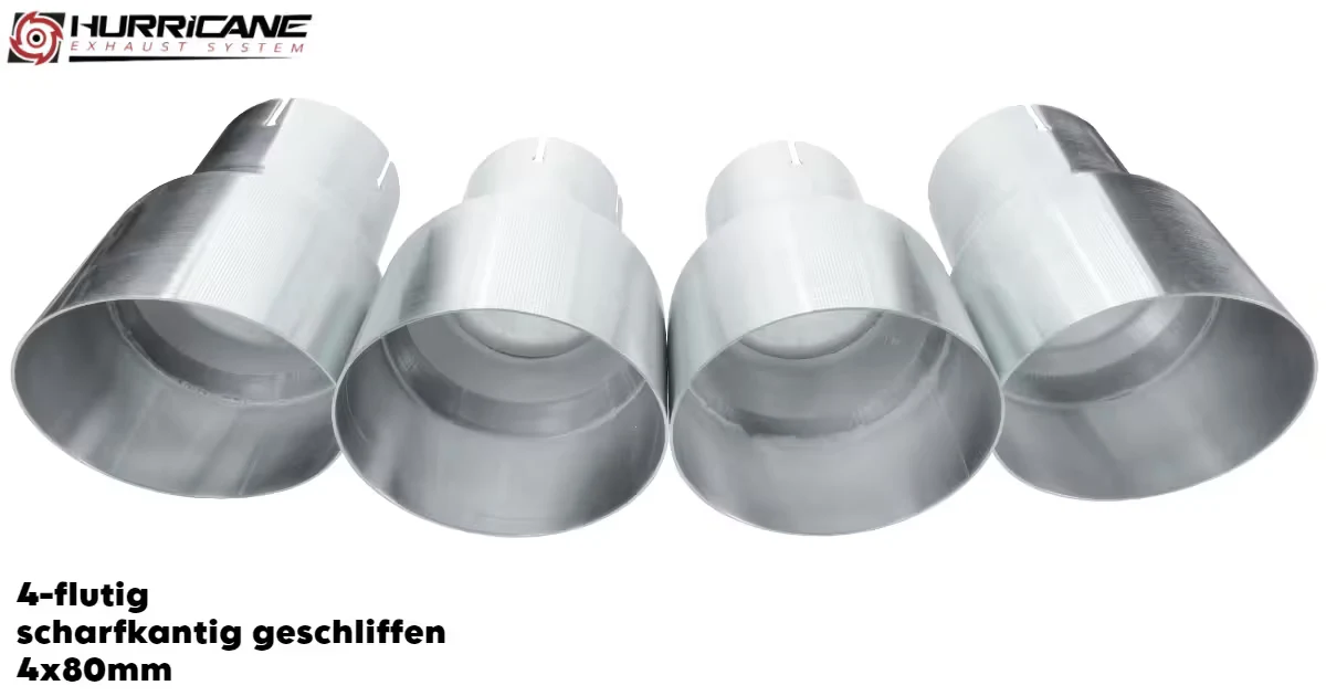 4-flutig rund scharfkantig geschliffen (4x80mm)