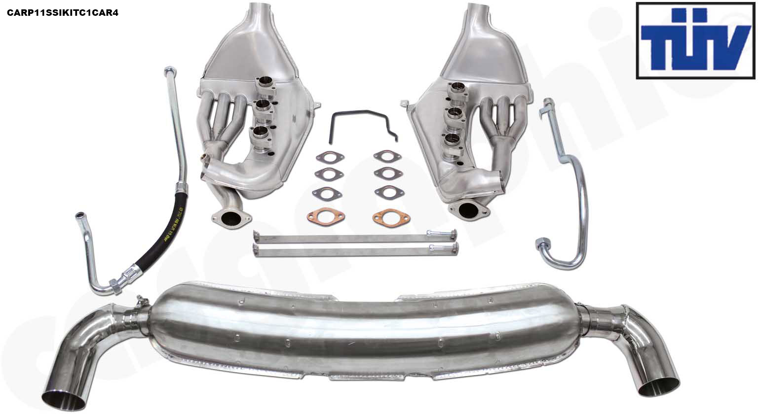 Cargraphic Abgasanlage Porsche 911 G-Modell C1 2-flutig Heizlufteingang TÜV Sound
