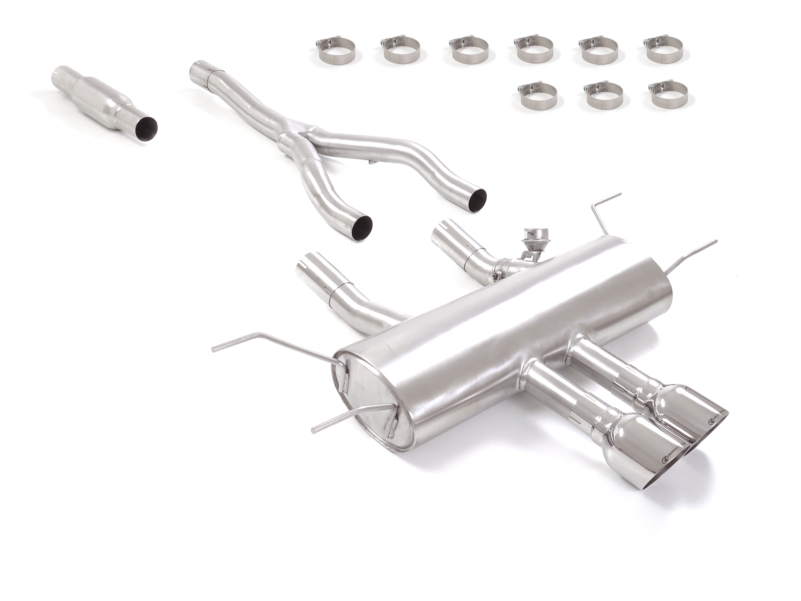 Sportauspuff Jaguar F-Type P300 2x114mm mit Klappe ECE | Ragazzon