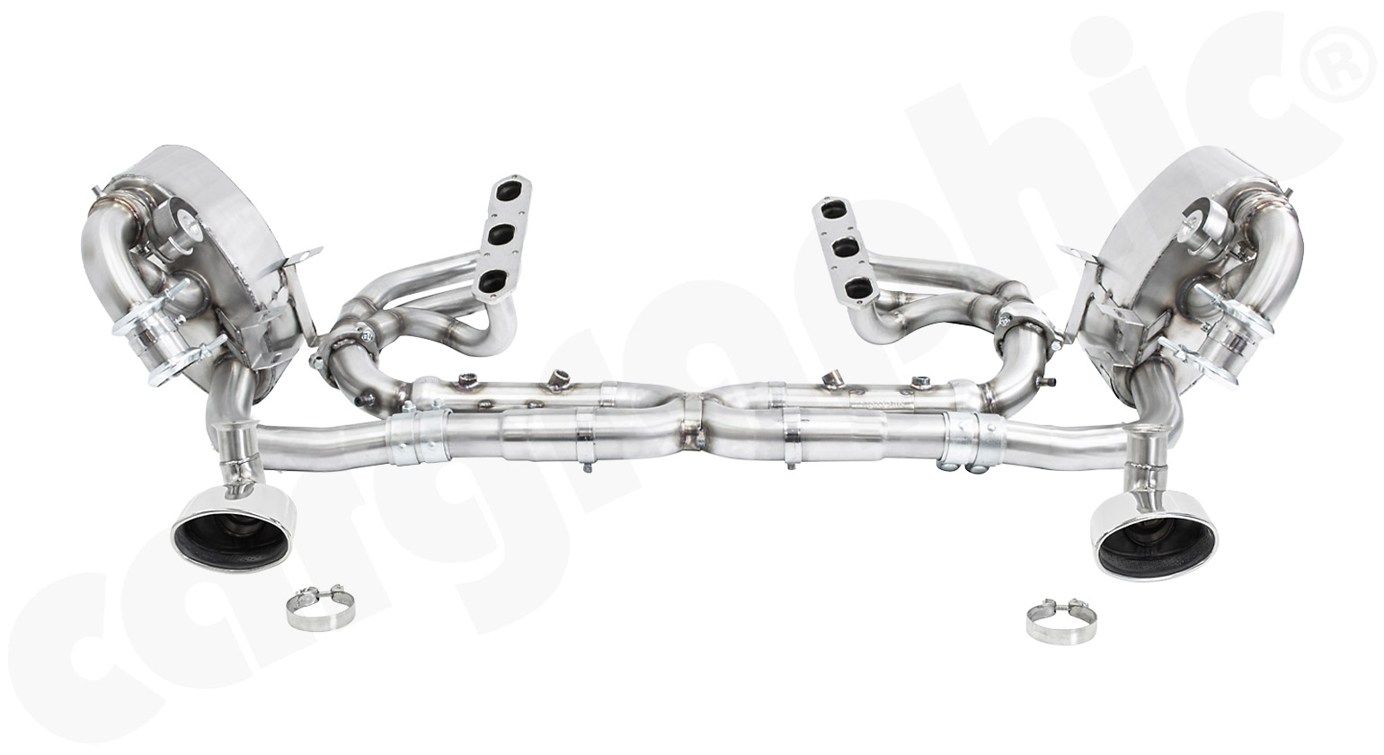 CARGRAPHIC Sport Abgasanlage ohne Kats mit Klappen für Porsche 996 3,6l Carrera 2/4