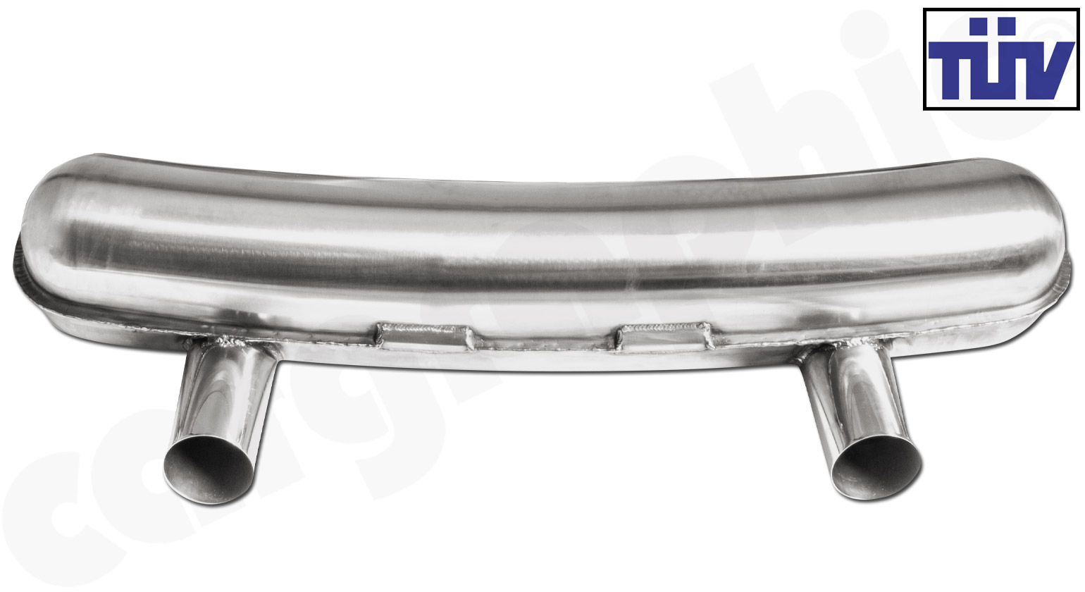 Cargraphic Endschalldämpfer Porsche 911 F/G-Modell 2-Flutig 2x76mm CTC 540mm TÜV Sound