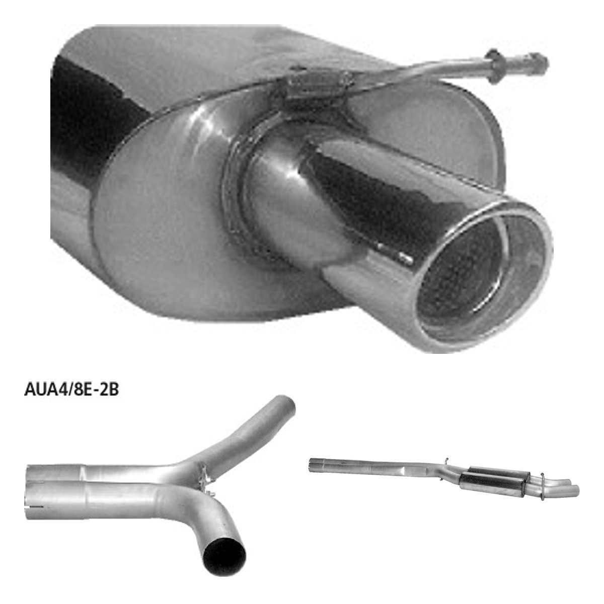 Bastuck Komplettanlage Twin – Audi A4 / S4 B6/B7 A4 B6/B7 (Bj. 2000-2008) 6 Zyl. 2WD außer Diesel Limousine, Avant (8E) / Cabrio (8H)
