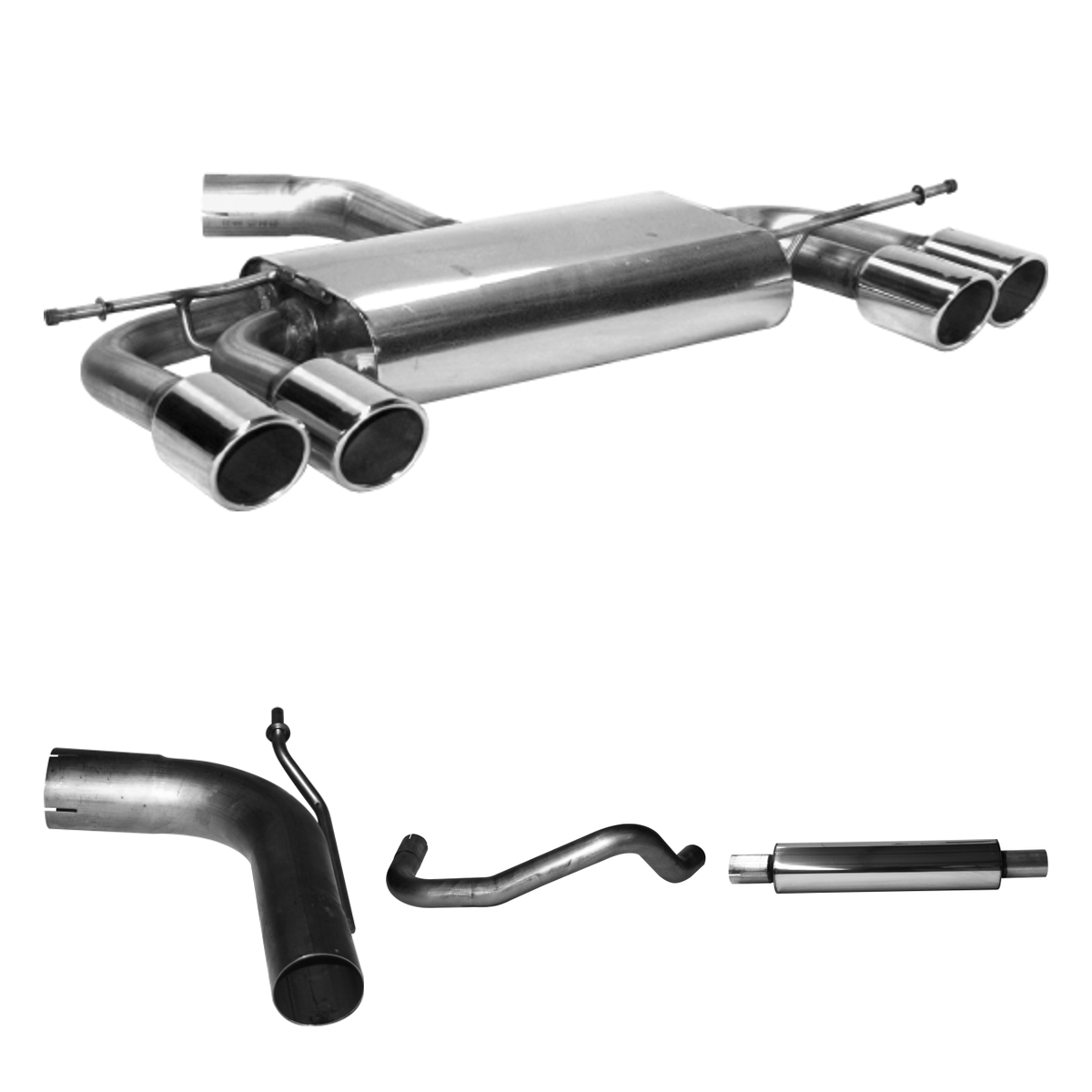 Bastuck Komplettanlage Quattro – Volkswagen Golf 7 Golf 7 1.0l/ 1.2l/ 1.4l Turbo (außer 103 KW/ 110 KW)