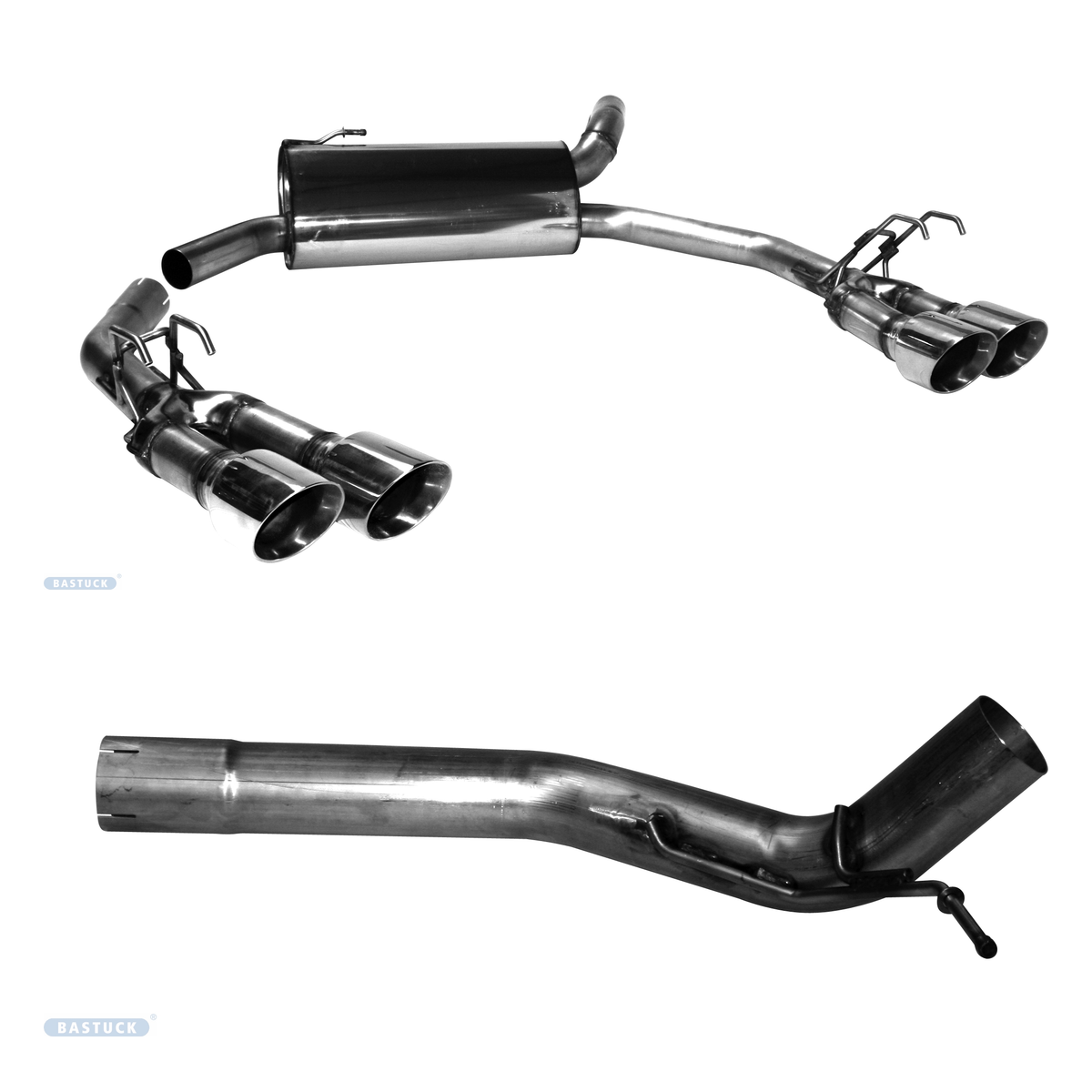Bastuck Endschalldämpfer Quattro – Honda Civic Civic FK2 Type R ab Bj. 2015