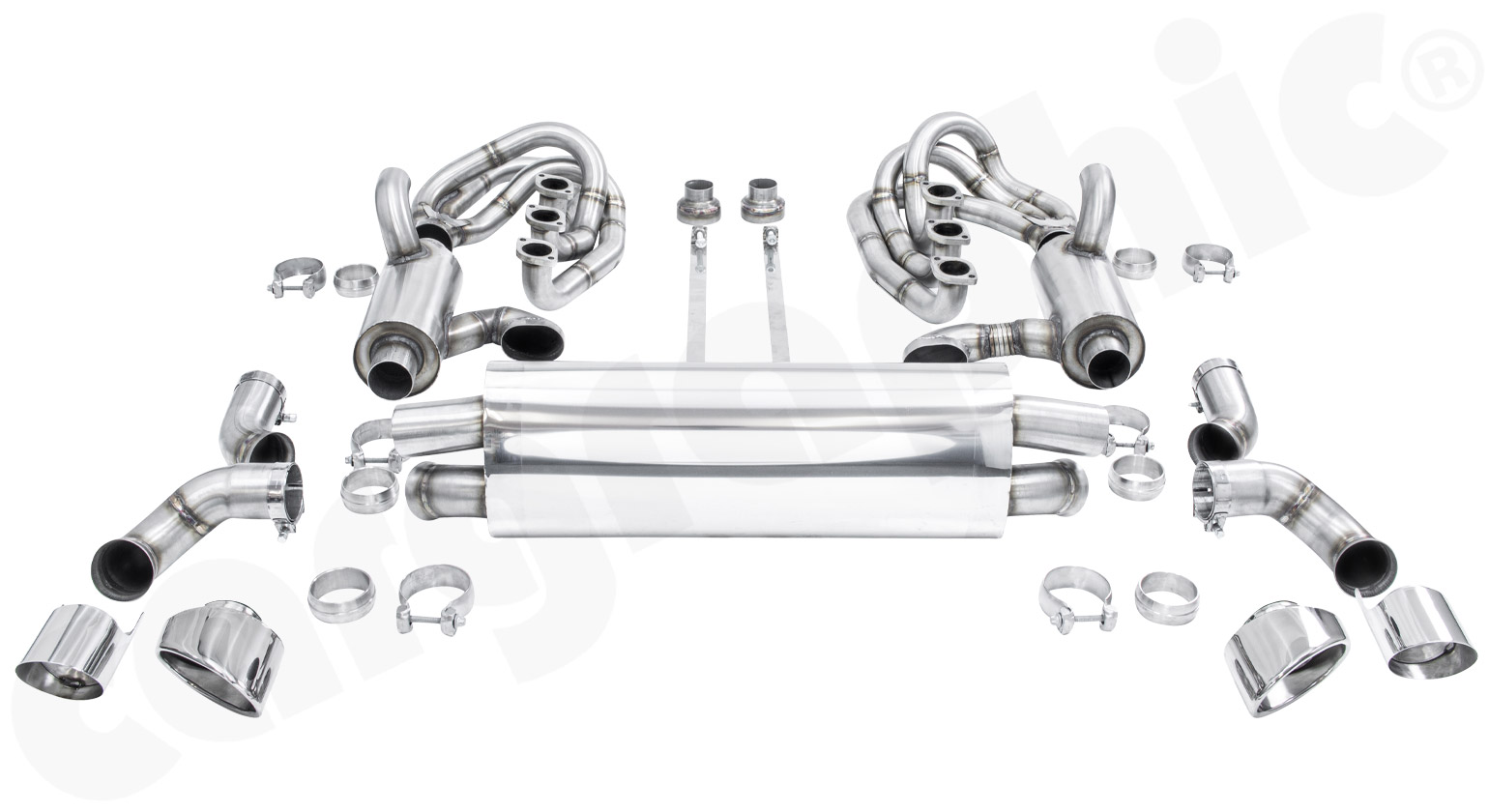 Cargraphic Abgasanlage 964 ID42 ohne Kat Heizverblechung Endrohr LH/RH Super Sound