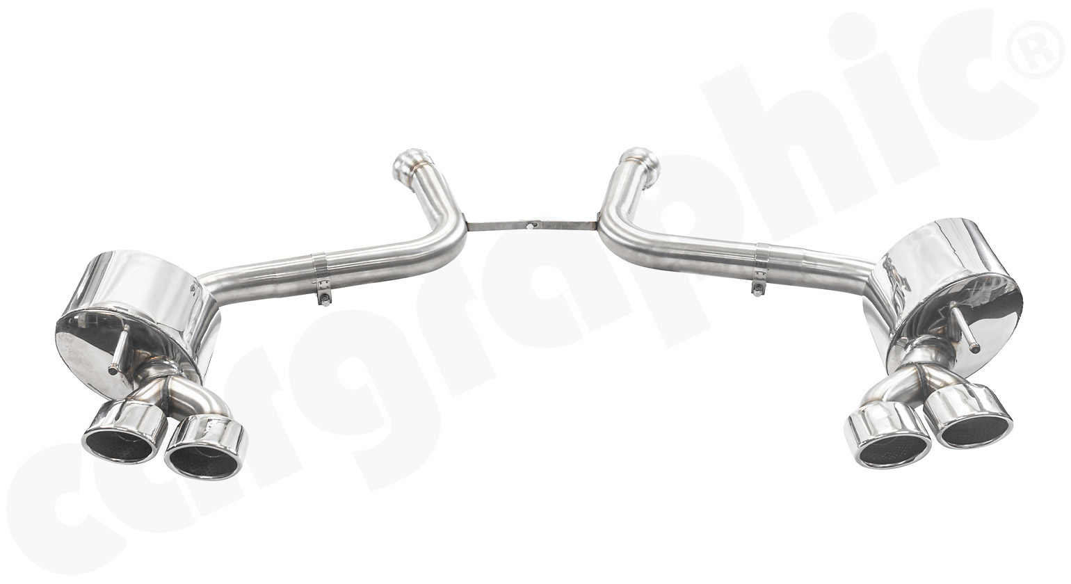 Cargraphic Endschalldämpfersatz Mercedes-Benz R230 SL55 AMG 4x115x89mm oval Super Sound