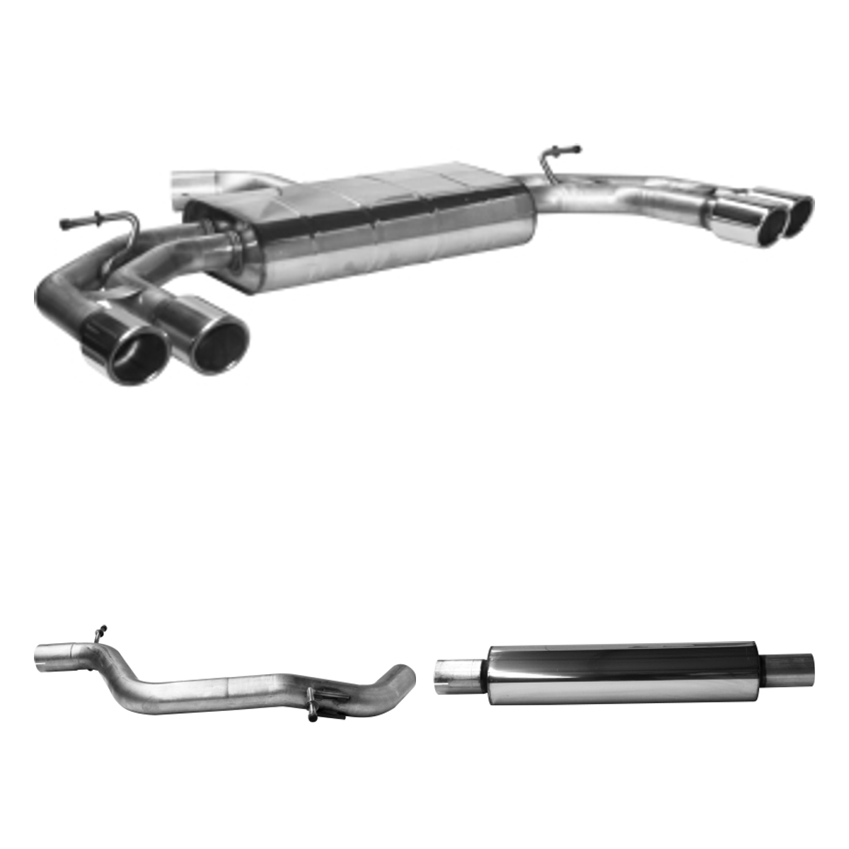 Bastuck Komplettanlage Quattro – Audi A3 8V / S3 8V A3 8V 1.4l TSI (außer CPTA/Otto, CZEA/Otto)