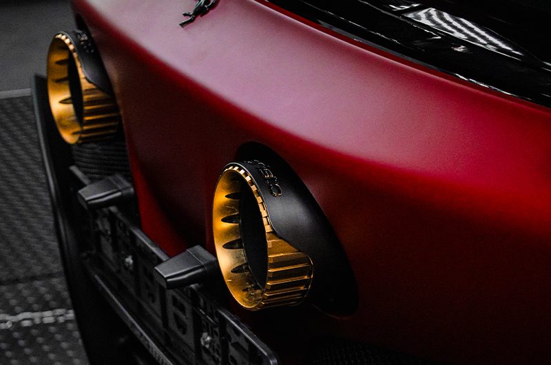Capristo Endrohre Ferrari F8 gold eloxiert