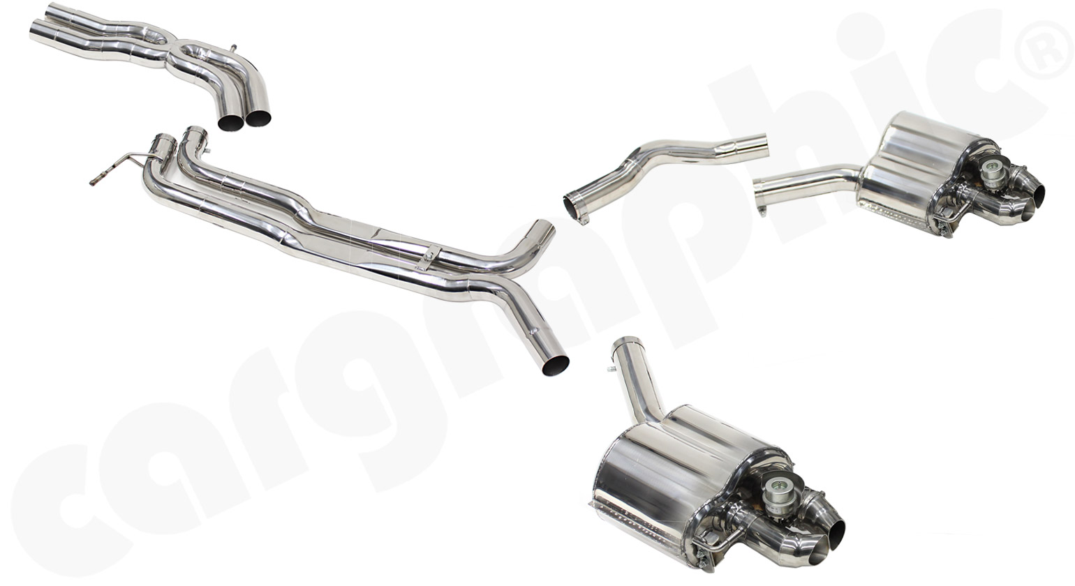 Cargraphic Sport Abgasanlage Audi RS6 4G C7 4,0l TFSI OE-Endrohre Sound / Race Sound