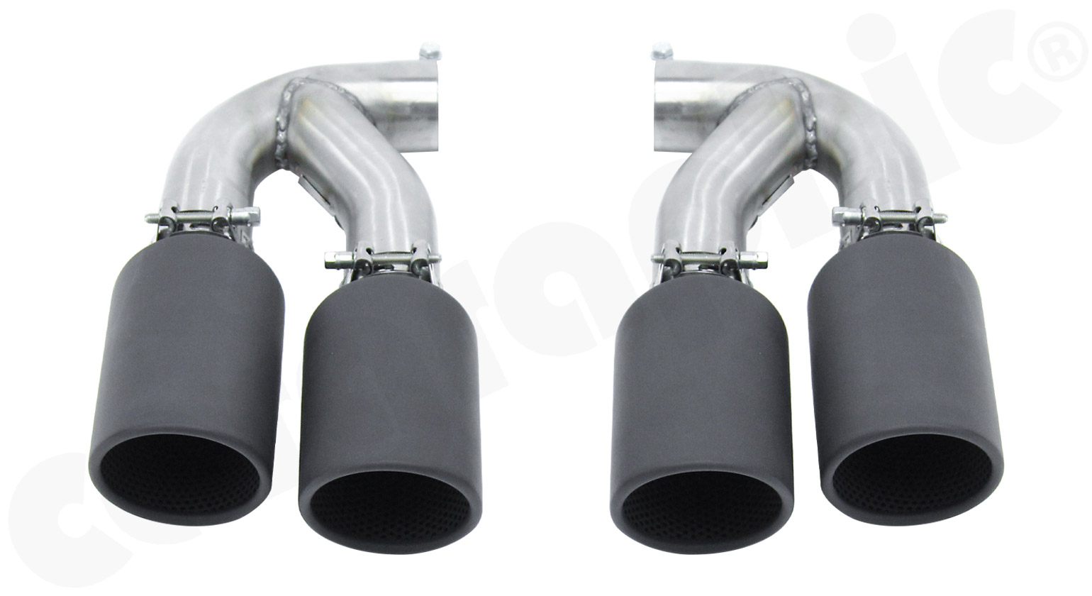 Cargraphic Endrohre Porsche 955 Cayenne 2x100mm Mattschwarz Thermopaint