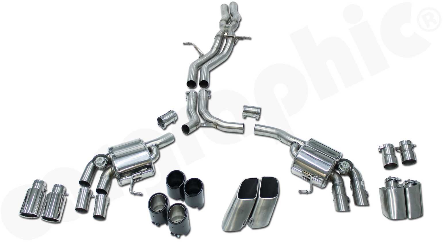 Cargraphic Abgasanlage Porsche 995 Macan Turbo Unterdruck-Abgasklappen Sound/Super Sound