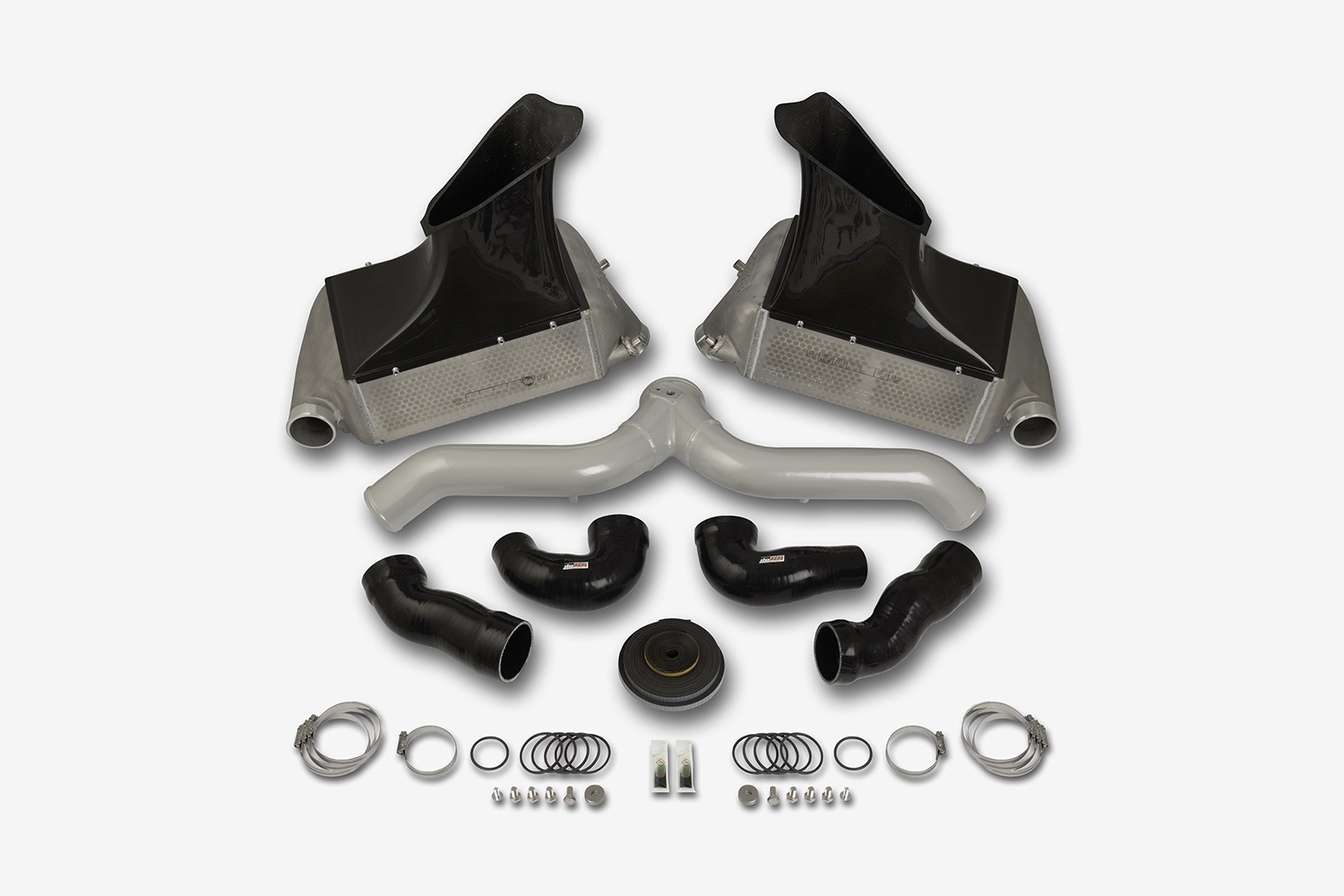 do88 BigPack Ladeluftkühler & Y-Rohr Silber/Schwarz Porsche 911 997.1 Turbo