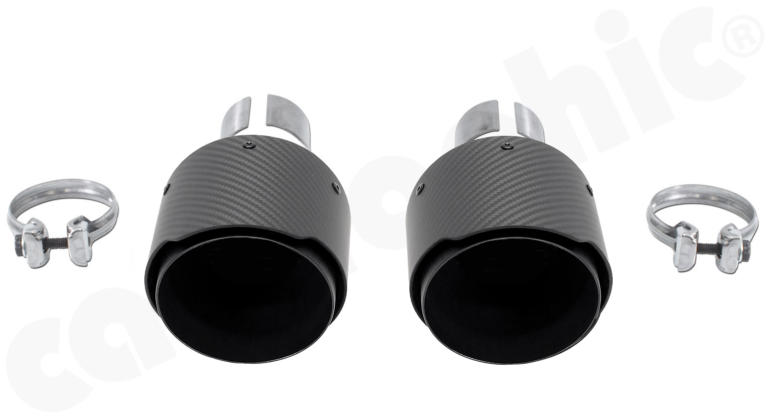 Cargraphic Endrohre Porsche 718 Boxster/Cayman 2x114mm Sicht-Carbon OE-Adapter