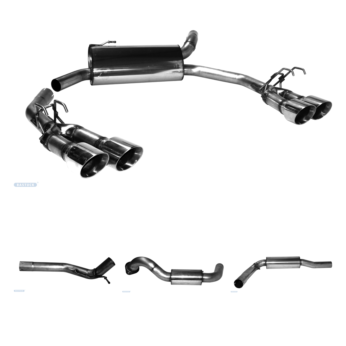 Bastuck Komplettanlage Quattro – Honda Civic Civic FK2 Type R ab Bj. 2015