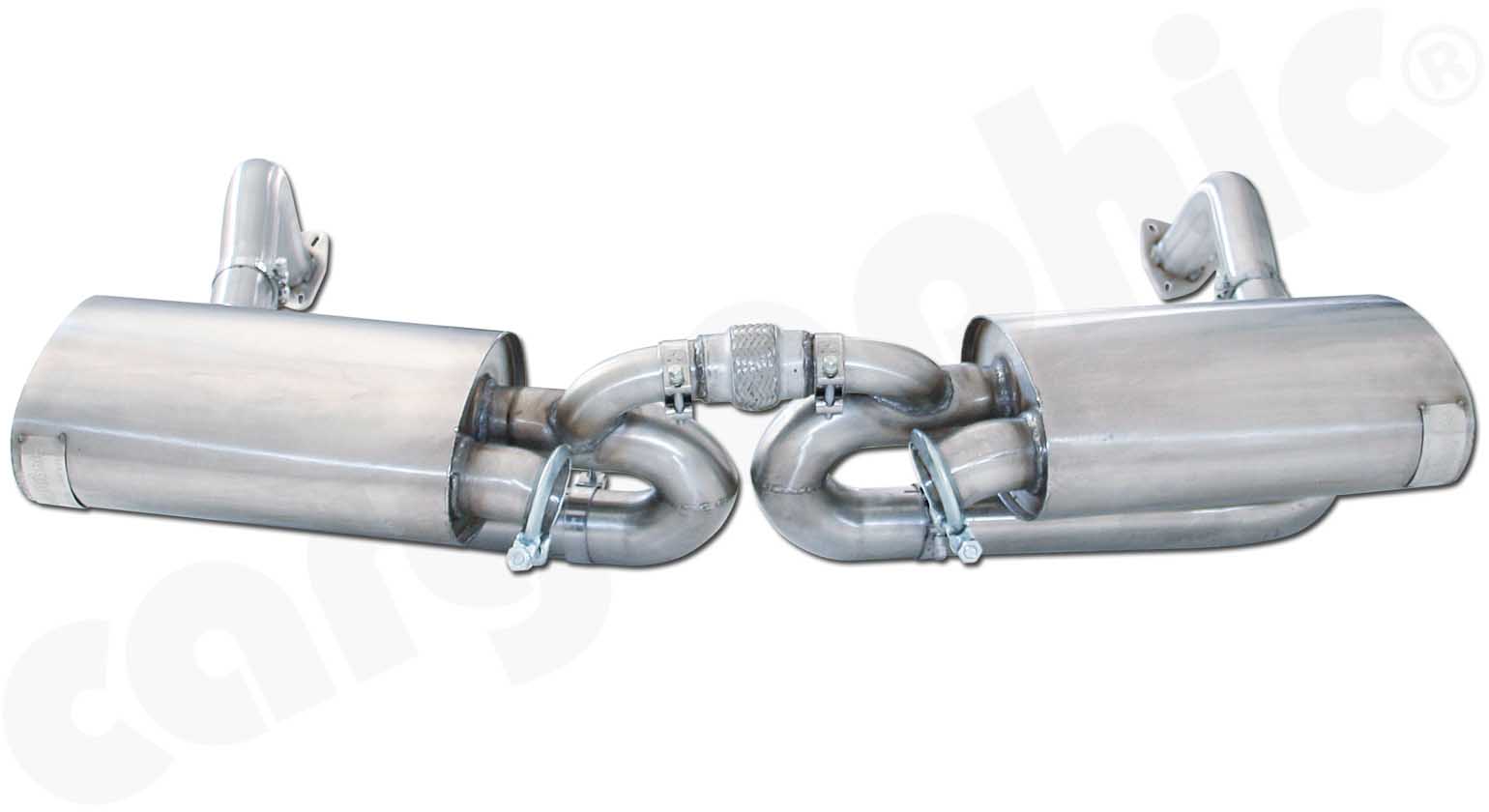 Cargraphic Endschalldämpfersatz Porsche 987.1 Boxster/Cayman 2x88x76mm oval Super Sound