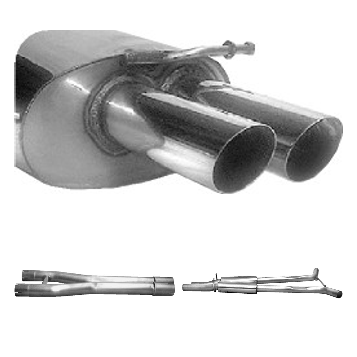 Bastuck Komplettanlage Quattro – Audi A4 / S4 B6/B7 A4 B6/B7 (Bj. 2000-2008) 6 Zyl. Quattro Limousine, Avant (8E) / Cabrio (8H)