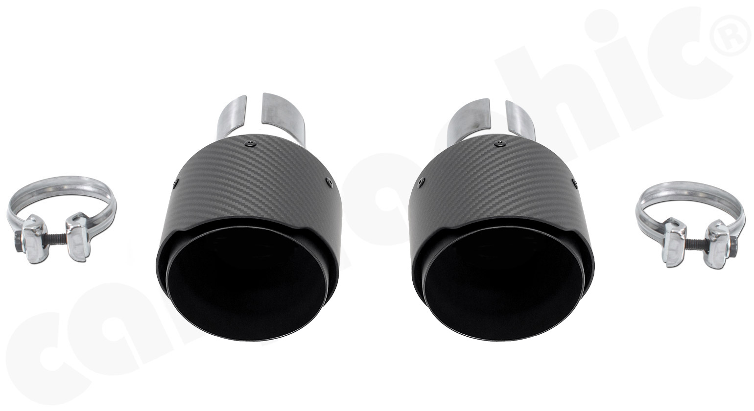 Cargraphic Endrohre Porsche 718 Boxster/Cayman 2x100mm Sicht-Carbon OE-Adapter