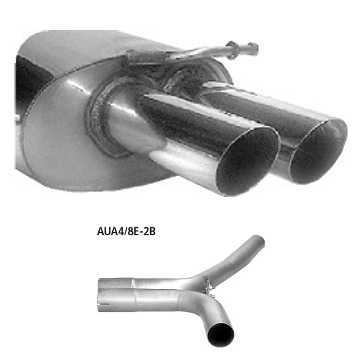 Bastuck Endschalldämpfer Quattro – Audi A4 / S4 B6/B7 A4 B6/B7 (Bj. 2000-2008) 6 Zyl. 2WD außer Diesel Limousine, Avant (8E) / Cabrio (8H)
