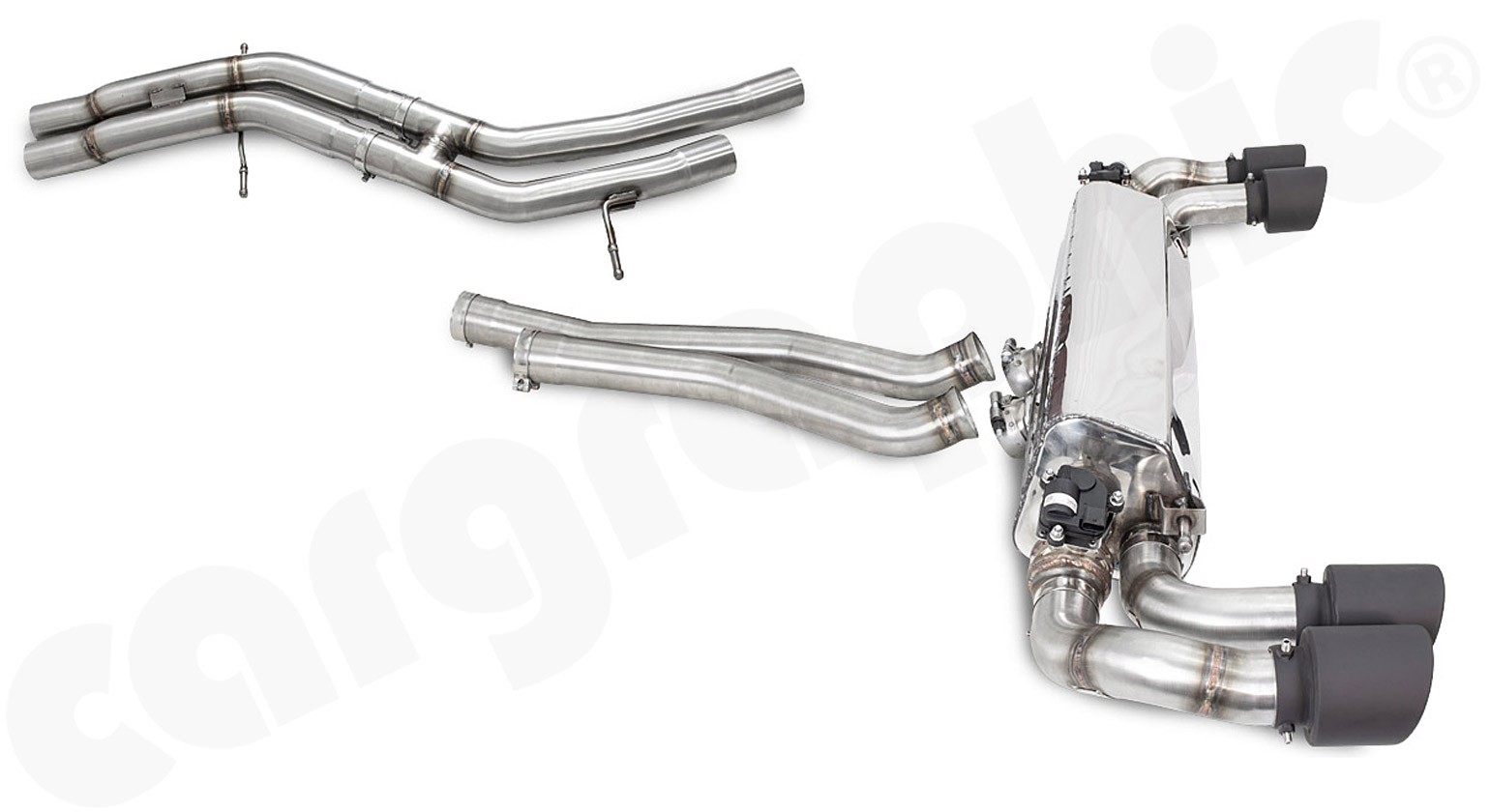 Cargraphic Abgasanlage ab Downpipe Porsche Cayenne E3 Matt-Schwarz Thermopaint Sound