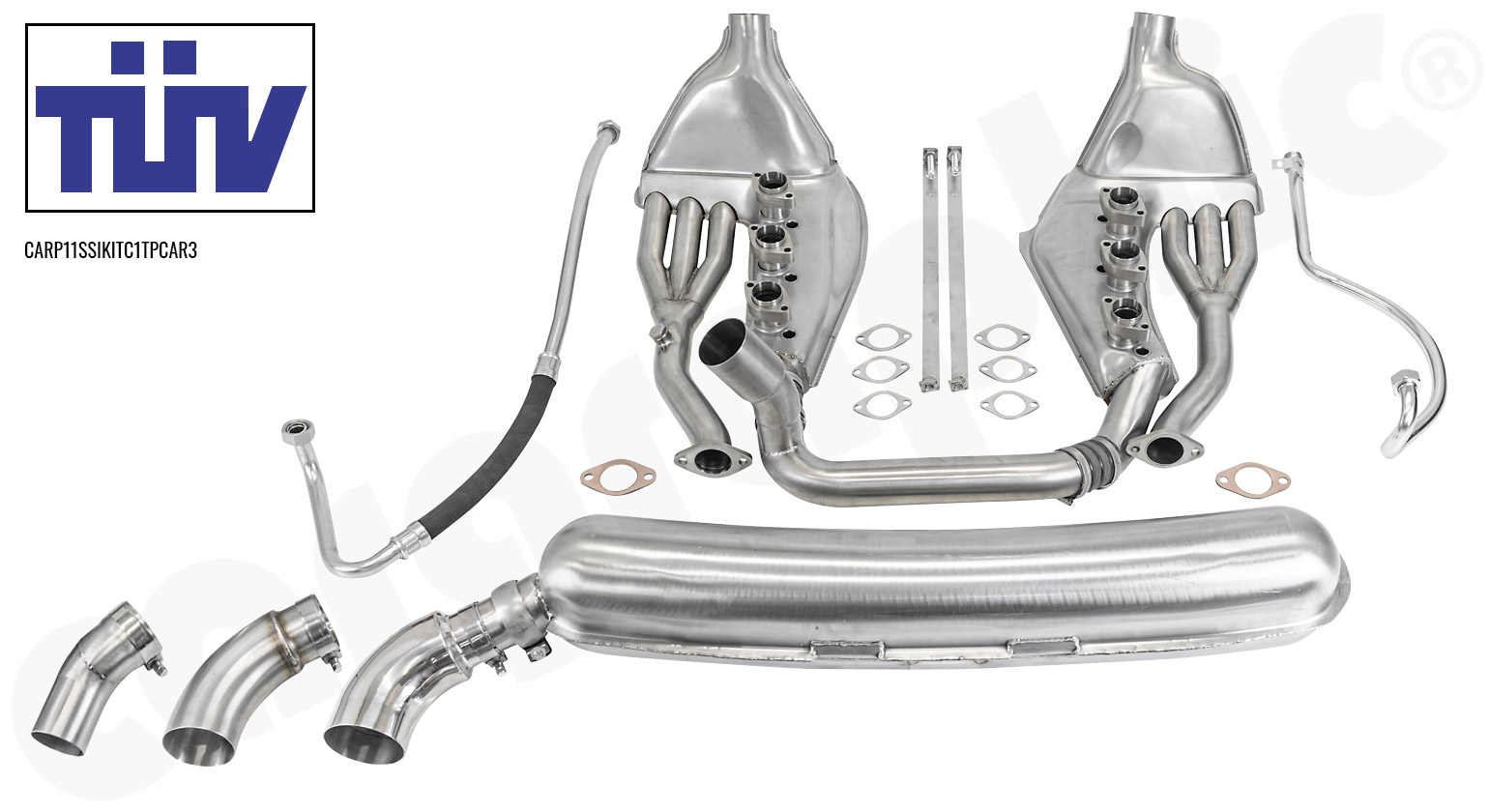Cargraphic Abgasanlage Porsche 911 G-Modell C1 2-1-flutig Heiztransferrohr TÜV Sound