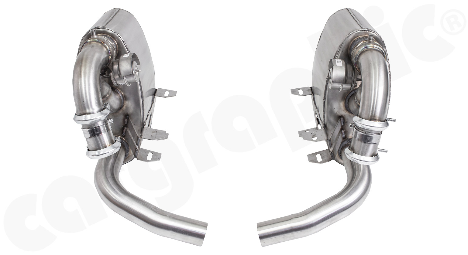 Cargraphic Sport Endschalldämpfersatz Porsche 996.1/996.2 Carrera 2/4/4S mit Abgasklappen