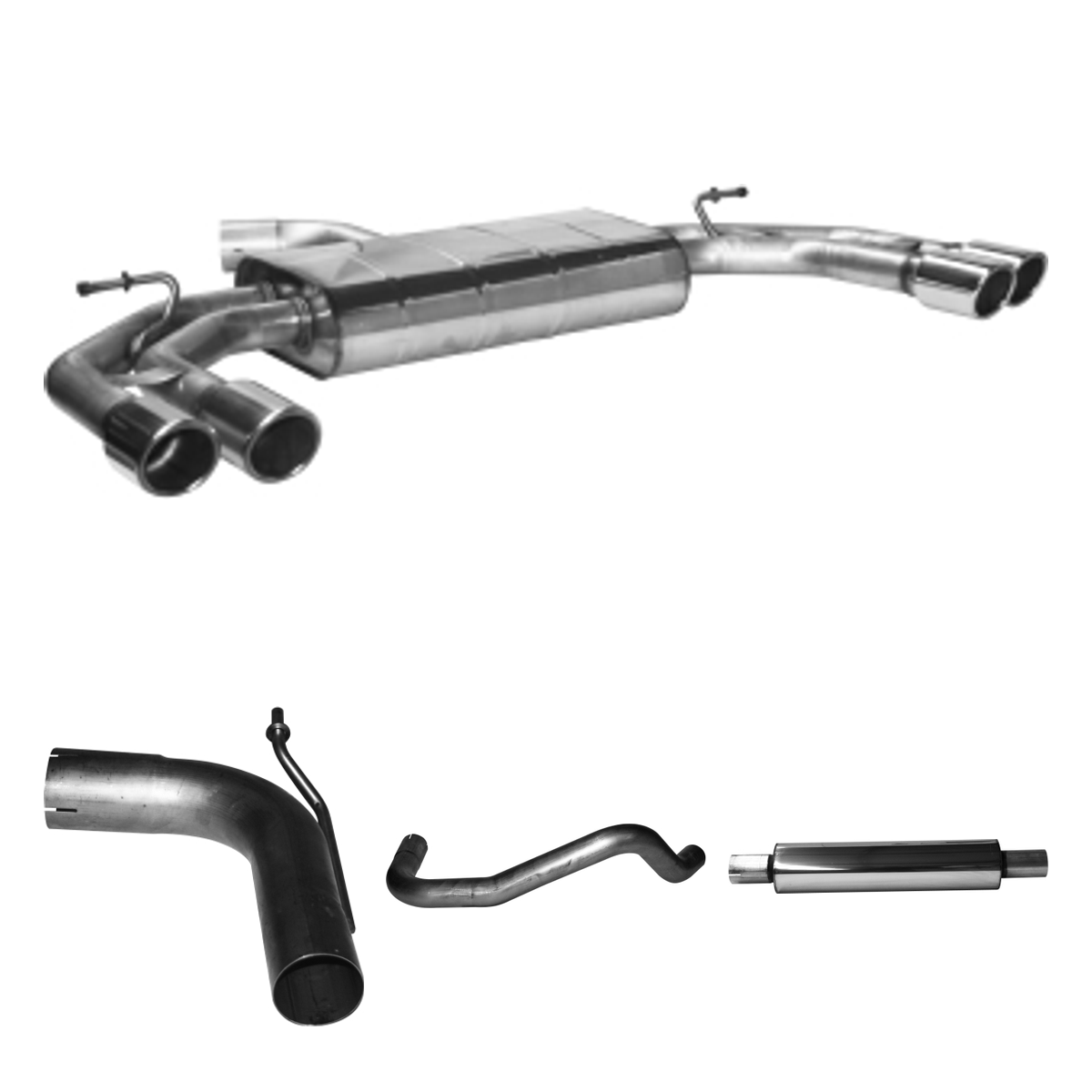 Bastuck Komplettanlage Quattro – Audi A3 8V / S3 8V Audi A3 8V 1.2l TSI (Fahrzeuge mit Verbundlenkerachse)