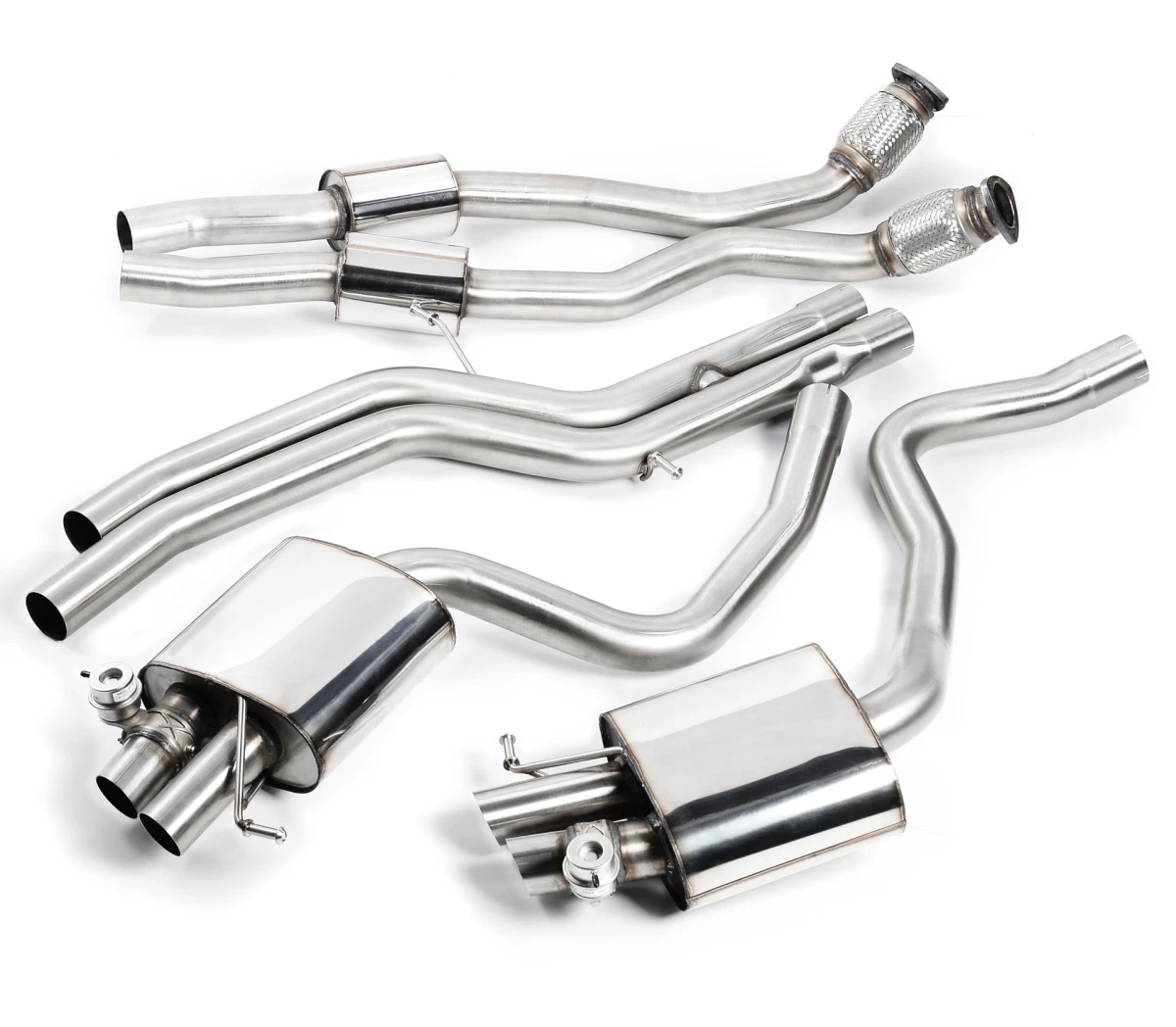 Milltek Sport Auspuffanlage passend für Audi RS4 B8 Avant quattro ungedämpft (non-resonated)