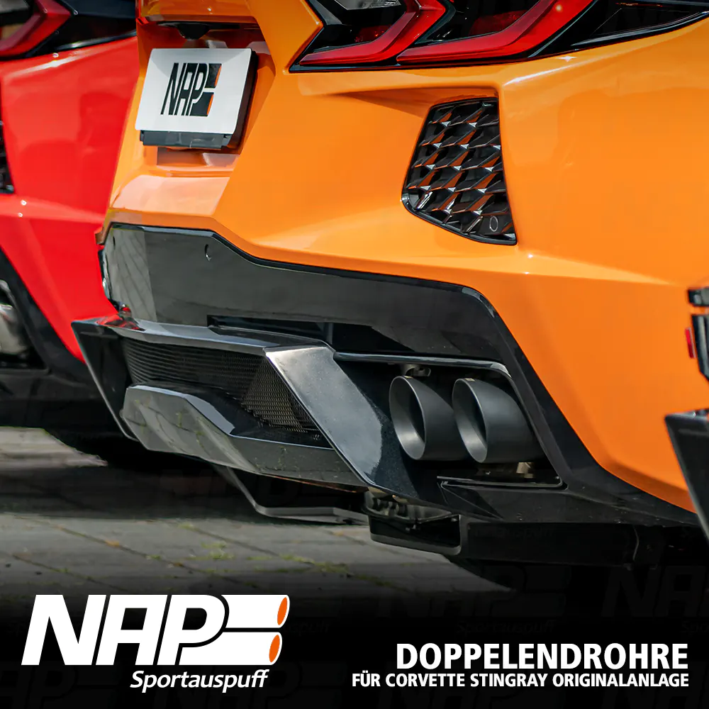 NAP Endrohr Set ⌀ 100 mm (4″) passend für Corvette Stingray C8 Originalanlage