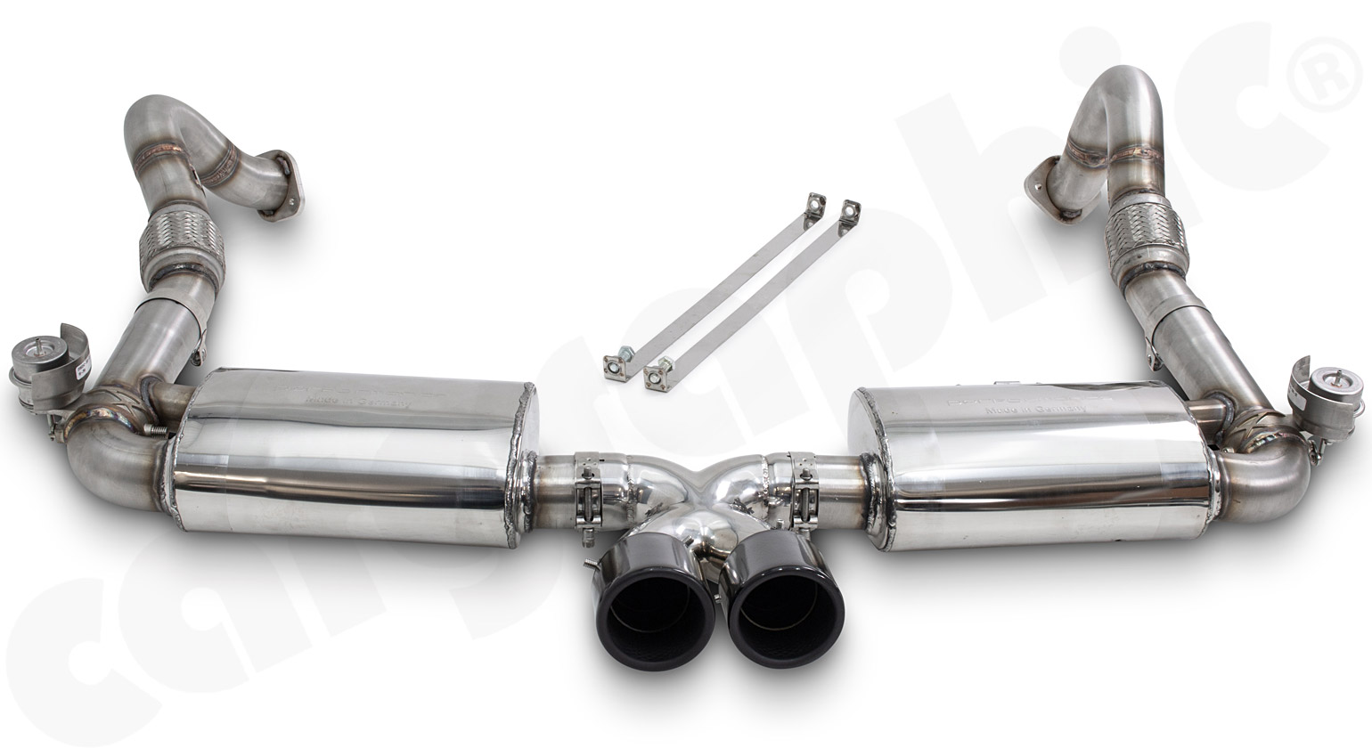 CARGRAPHIC Endschalldämpfersatz für Porsche 718 Boxster / Cayman 2,0L 2,5L