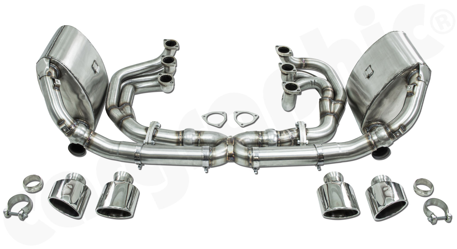 Cargraphic Abgasanlage Porsche 993 ID42 unbeheizt Kat-ER oval Super Sound Export