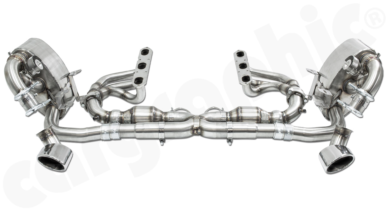 Cargraphic Abgasanlage Porsche 996.1 Carrera 3,4l mit Abgasklappen Sound / Super Sound