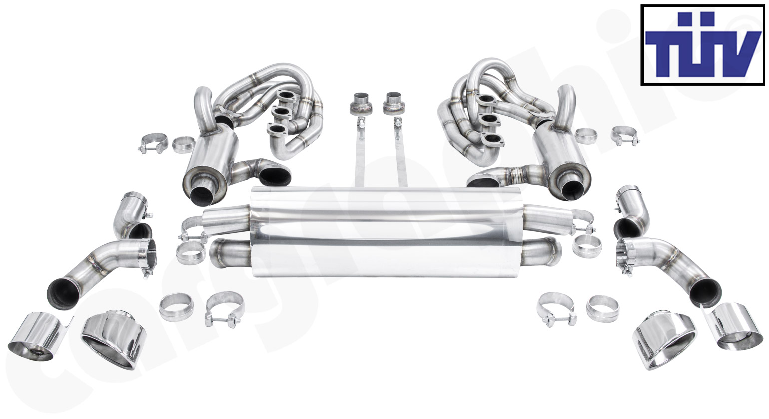 Cargraphic Abgasanlage 964 ID42 200cpsi Heizverblechung Endrohr LH/RH TÜV Sound