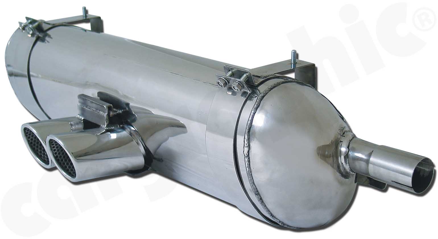 Cargraphic Endschalldämpfer Porsche 986 Boxster 2,5l 2x76mm eingerollt TÜV Sound