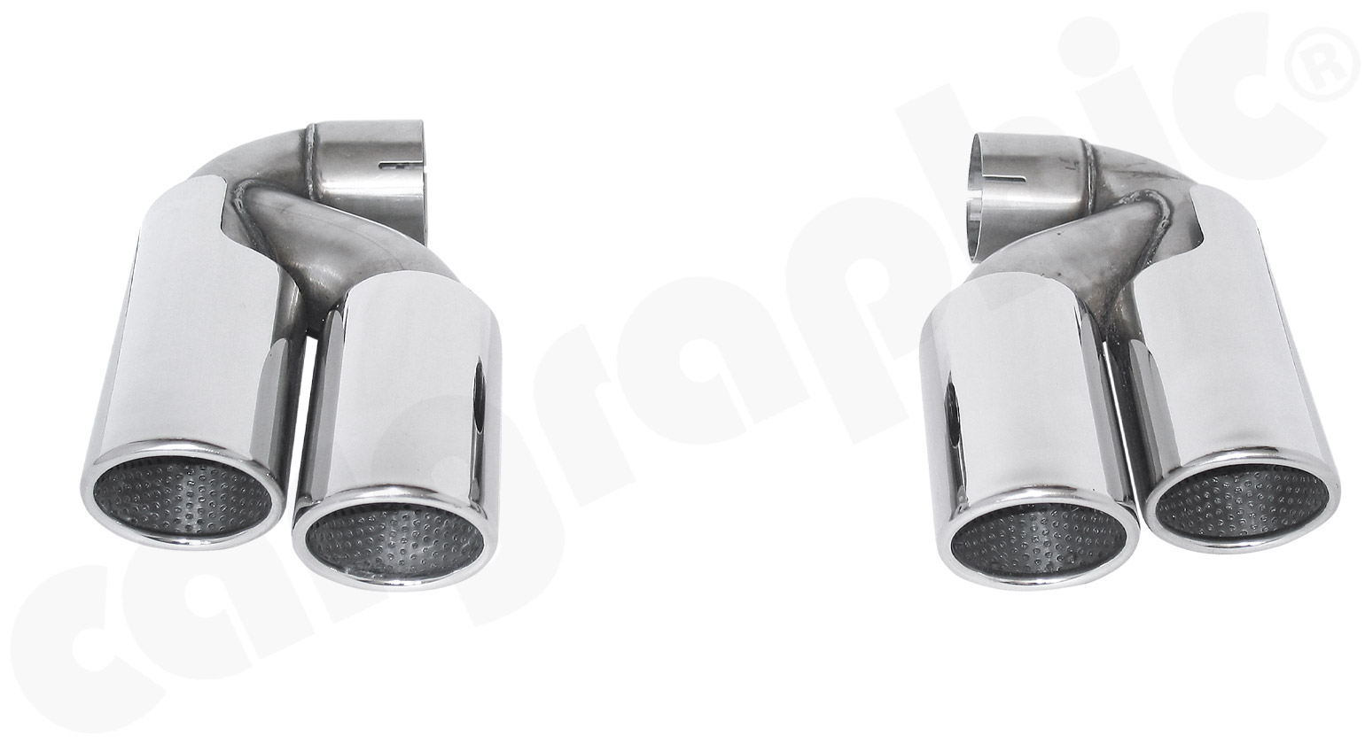 Cargraphic Endrohrsatz Audi Q7 4L VW Touareg 7P 2x89mm rund eingerollt