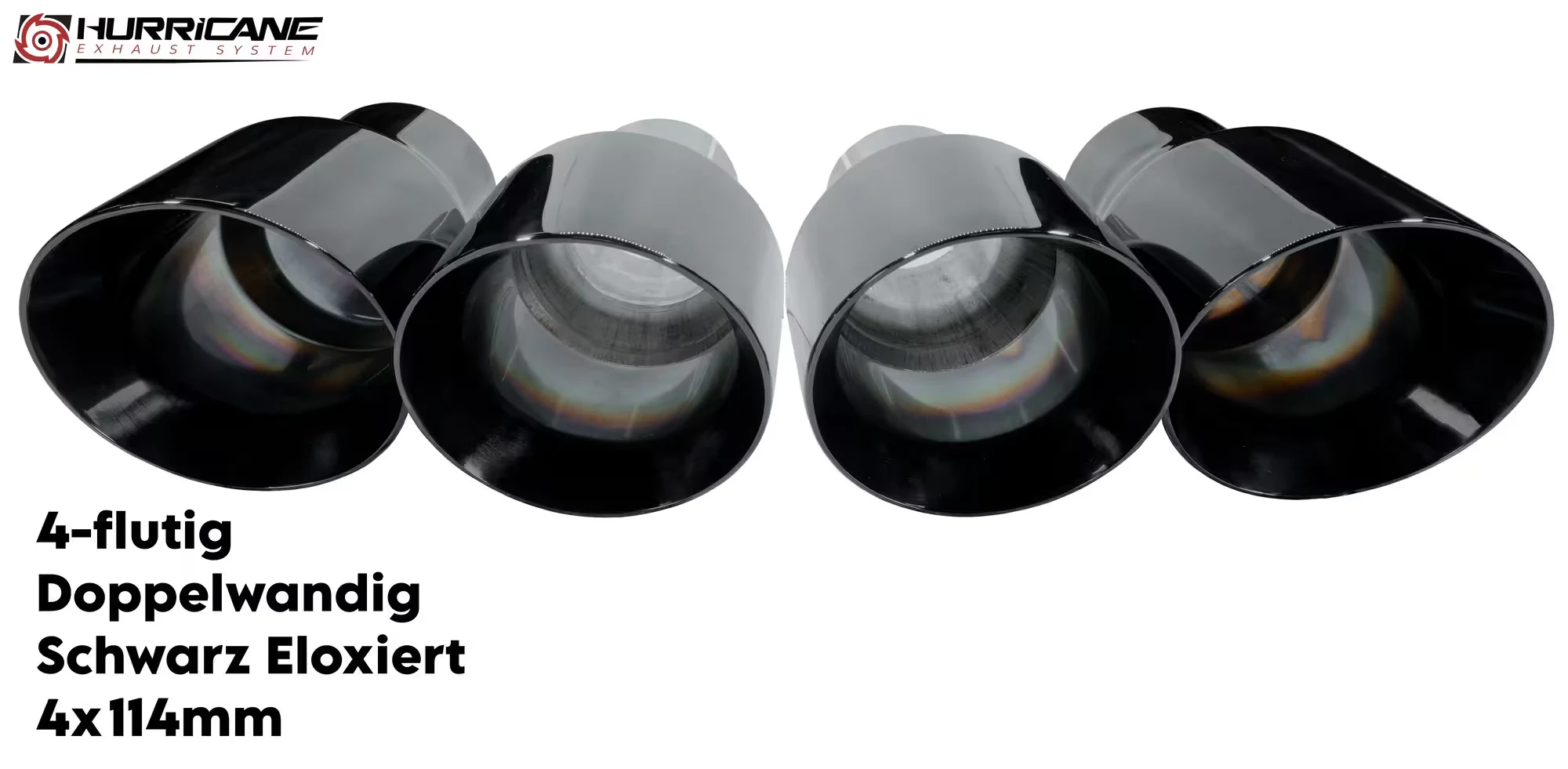 4-flutig Doppelwandig schwarz eloxiert (4x114mm)