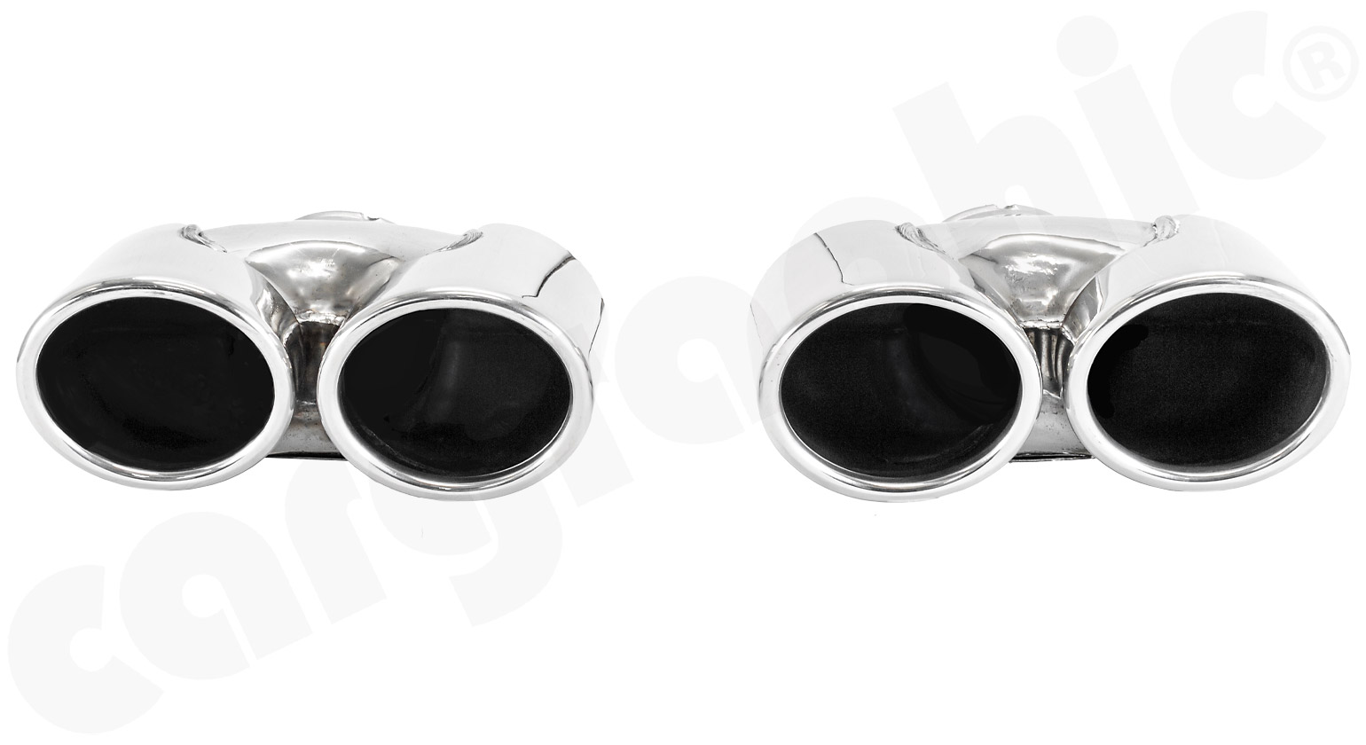 Cargraphic Endrohre Porsche 997.1 Turbo 4x88x77mm oval eingerollt